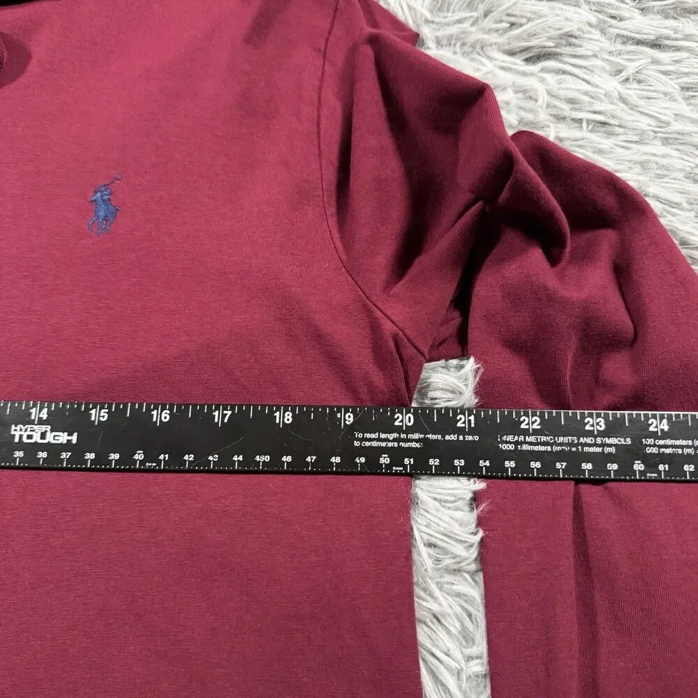 Polo Ralph Lauren Medium Red Hoodie Lightweight Jersey Pullover Pony Mens